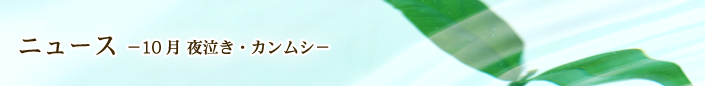 ニュース 10月 夜泣き・カンムシ