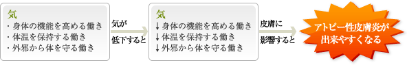 アトピー性皮膚炎に特に関係する3つの気の作用